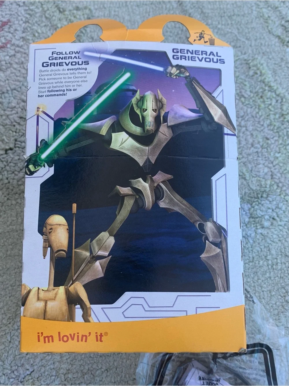 Vintage early 2000s Star Wars Mcdonalds Happy Meal box and mini toy baggies